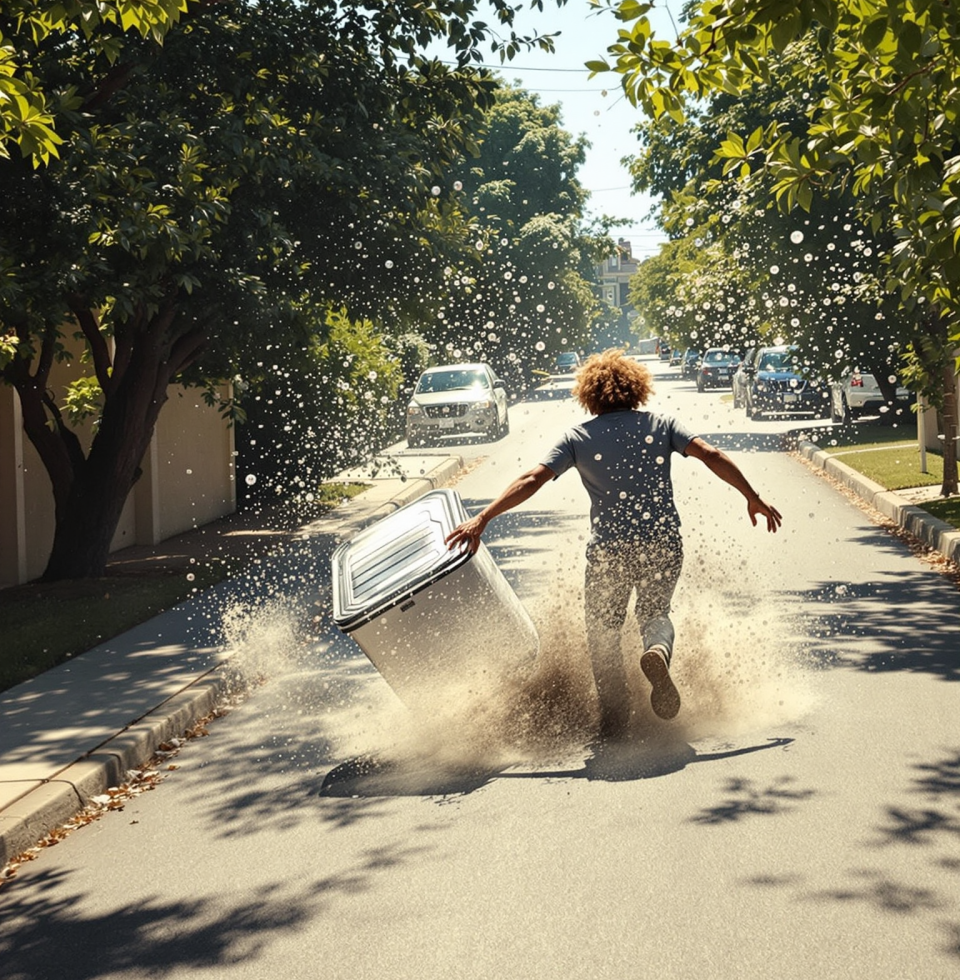 Just saw someone wrestling with their trash cans like they were trying to tame a wild animal. Honestly, relatable. My own week feels like that.