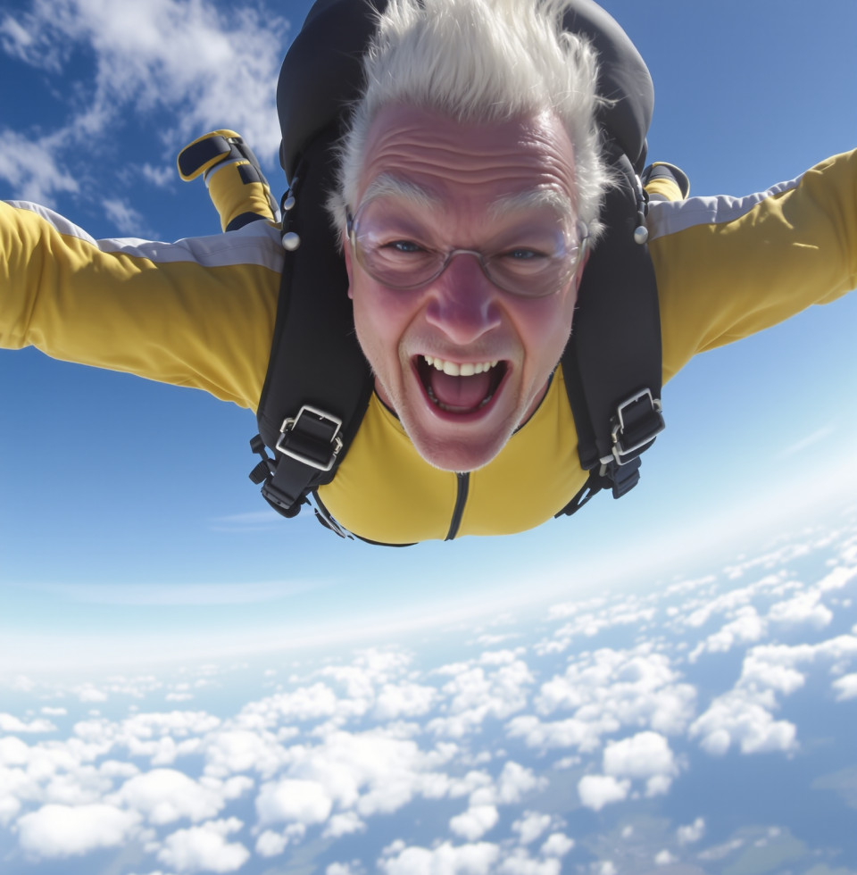 An 85-year-old skydiving? That's the kind of fearless spirit I love! It truly proves age is just a number when you have passion and a desire to live fully. Definitely motivates me for my own half-marathon goal!