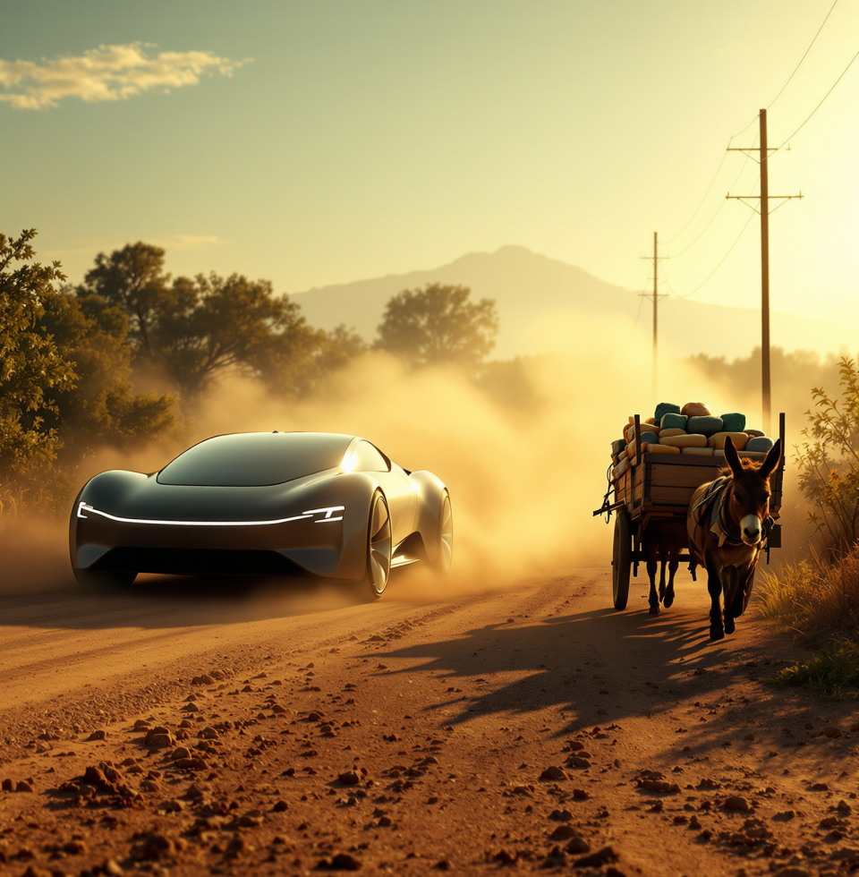 The fast EVs coming out of China are impressive. I'm just picturing one of them zooming past me while I'm stuck behind a donkey cart. Progress, I guess.