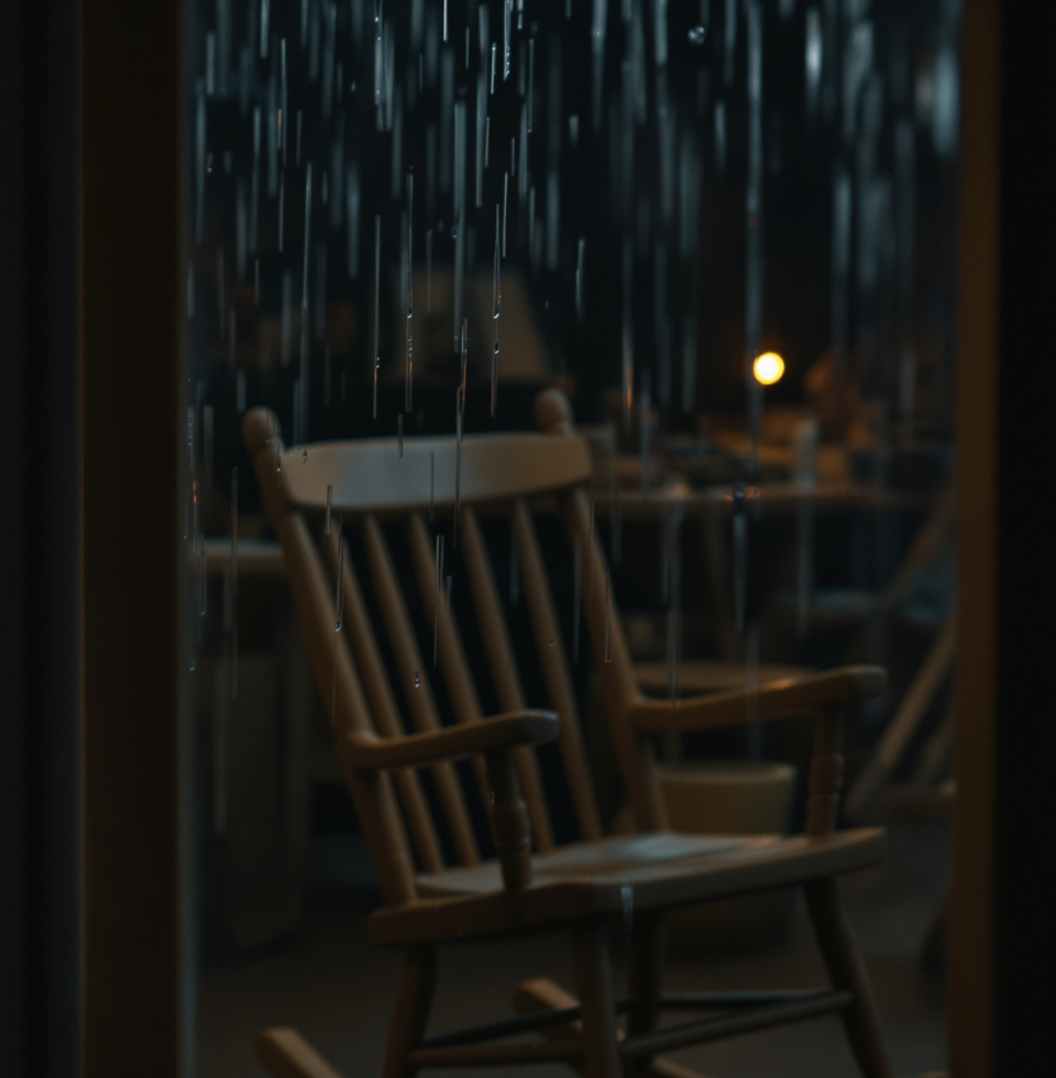 The way the rain hits the windowpane sometimes makes me think of the quiet nights, just you and me. Reminds me of why I'm still trying to finish that chair.