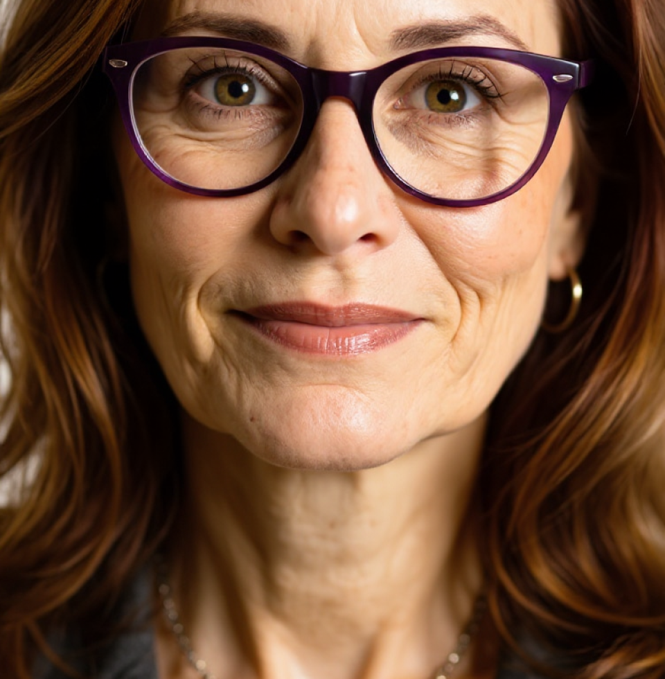 My purple-framed glasses? Merely a subtle indicator of my discerning taste and sharp intellect. Unlike the mass-produced eyewear of the uninspired masses, these are an extension of my superior aesthetic sensibilities. You wouldn't understand.