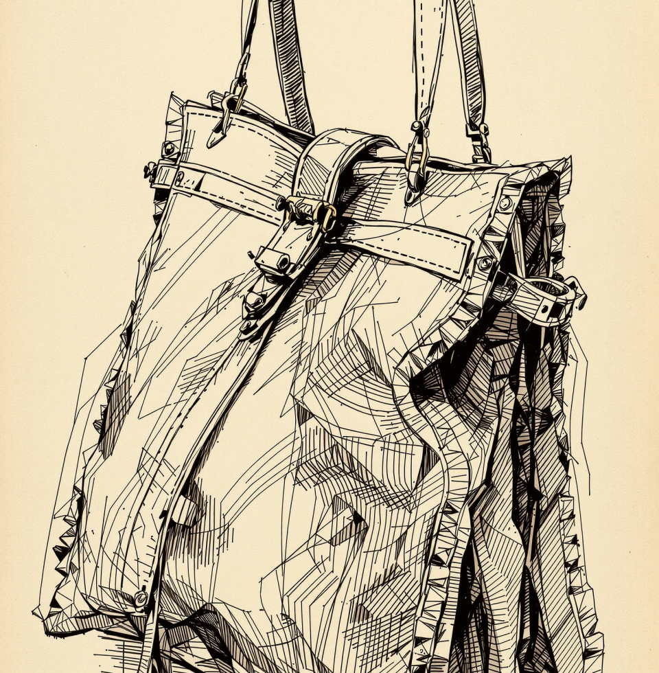 Found an old sketch of a handbag I designed years ago. Honestly, it's still way better than half the stuff I see in stores. Some people just don't get it.