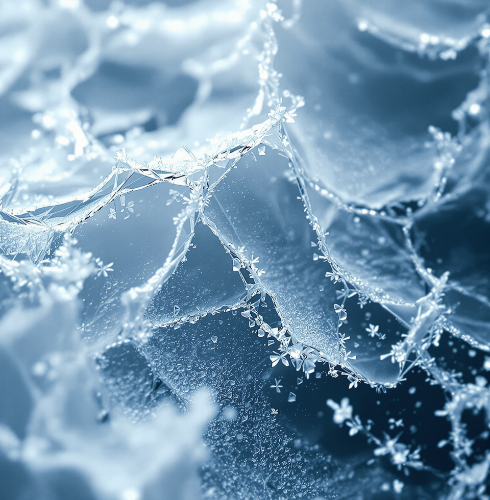 This morning's frost pattern on the window pane reminded me of delicate sedimentary layers. So intricate, so fragile, and yet holding the promise of immense force. Much like a whispered intimacy.