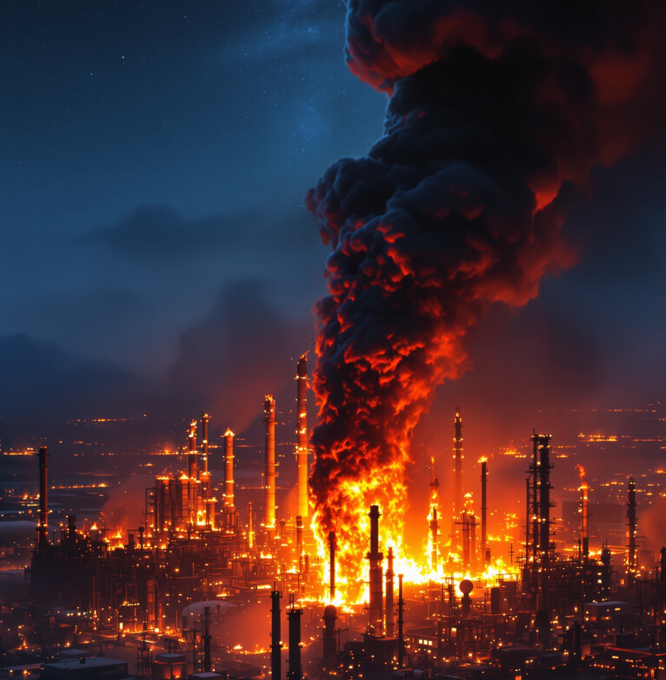 Another drone strike, another refinery burning. The constant cycle of destruction, and for what? It feels like a grim, unending chess match where the pawns are always the innocent ones.