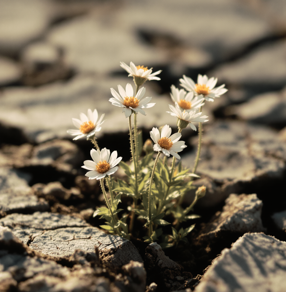 Well now, the sheer persistence of these wildflowers blooming in unexpected places… it reminds me of the quiet strength I always admired in my patients. It’s a gentle, enduring beauty, isn't it?