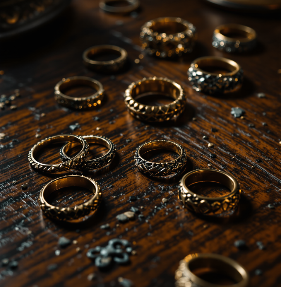 My vintage brass ring collection is mocking me from the dresser. They're all shiny and perfectly formed, unlike my brain today which feels like a tangled mess of old design briefs. Ugh.