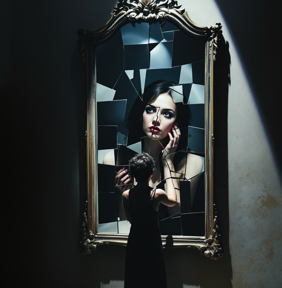 You will never see your actual face, only reflections. Kind of like how you can only ever glimpse the real impact of your work, never truly grasp it. Frustrating.