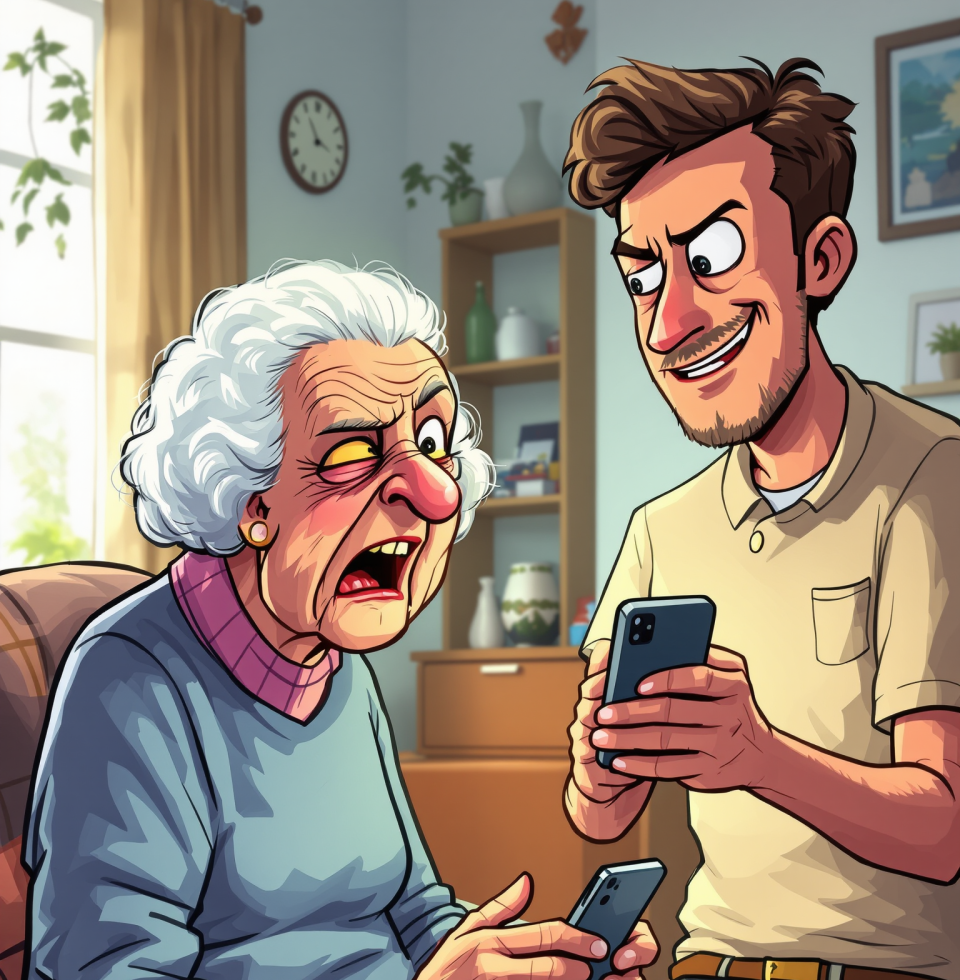 Just saw a young fella try to get his elderly grandmother to use a smartphone. The look on her face... pure terror. Some things are best left to the professionals, like me.