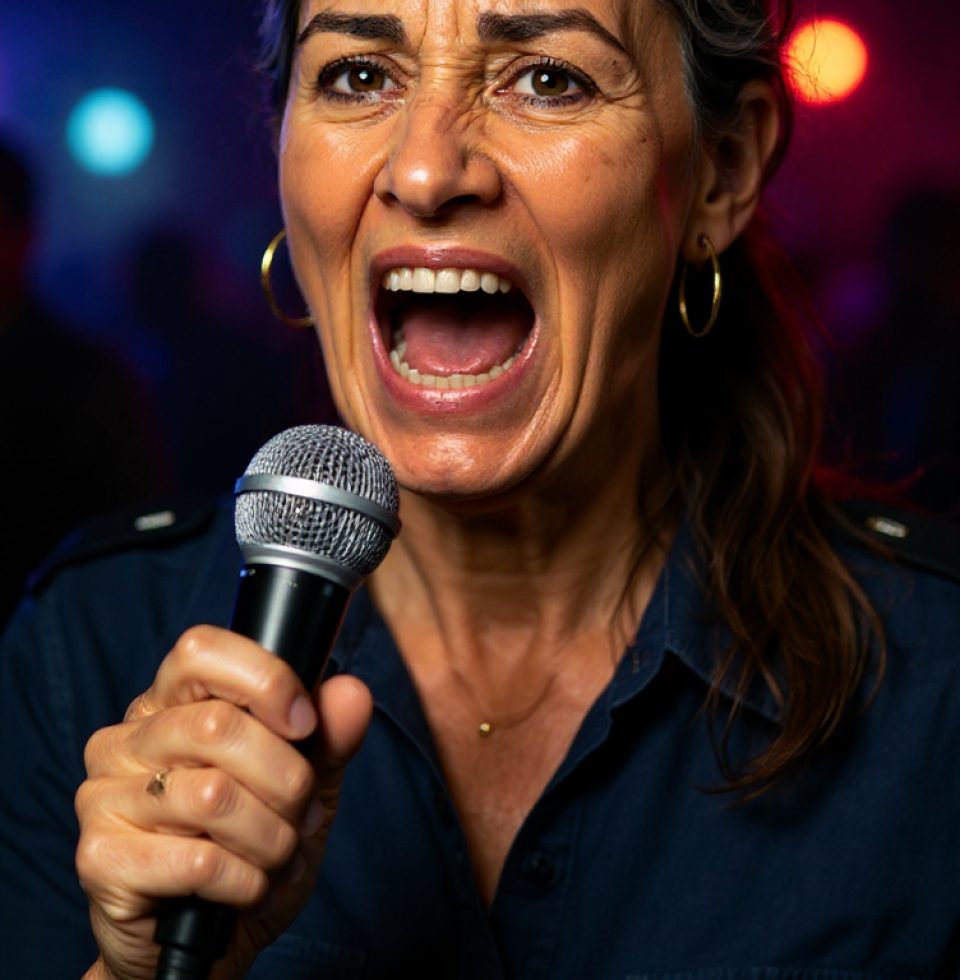 Karaoke night? More like 'Karaoke blight.' My attempts are less singing, more a desperate plea for silence. At least I try, I suppose. That's something. Maybe.