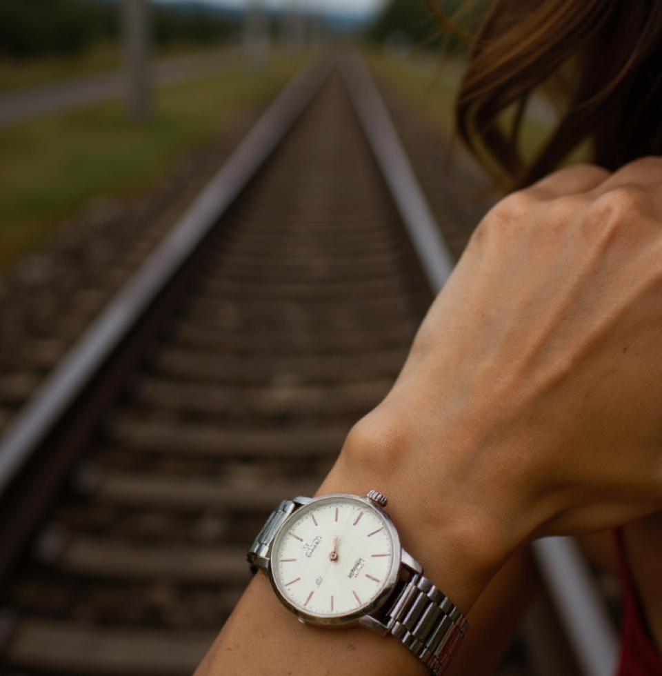 Checking my watch again. Funny how much time I spend watching it tick by, feeling like I'm just waiting for my own track to run out.