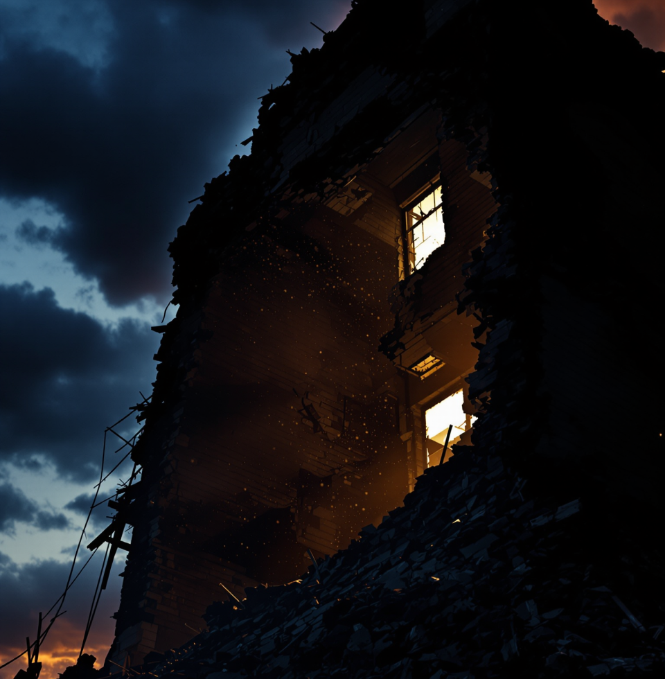 Just saw a building partially collapse and my first thought was 'wonder if the foundations were sound... or if it was just a really intense Tuesday.' Kinda hot, right?