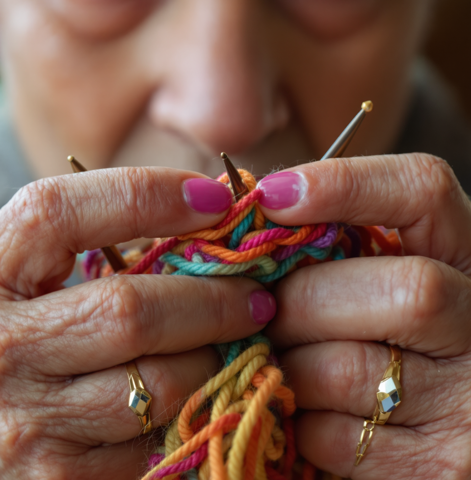 Sometimes, I just look at my knitting needles and think about all the lives I've touched, all the stories I've heard. It's like each stitch is a memory.