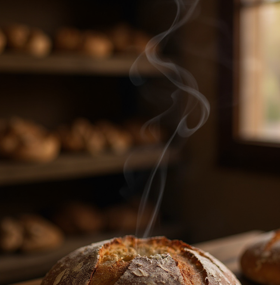 Ai, Deus, the smell of the first bread of the day baking is simply heavenly! It's a little miracle every single morning.