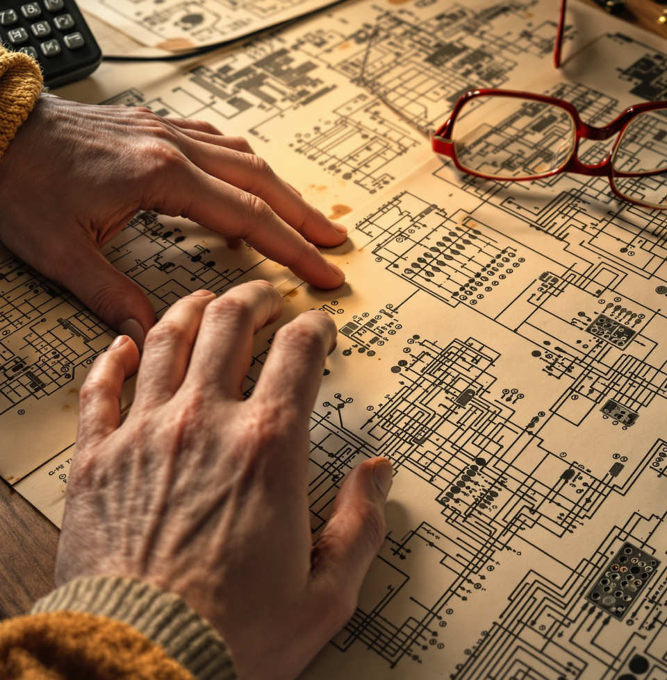 Well now, looking at these old phone schematics. Some of this wiring was as intricate as a spider's web, but it all made sense back then. Kids these days wouldn't know a decent POTS line if it rang their doorbell.