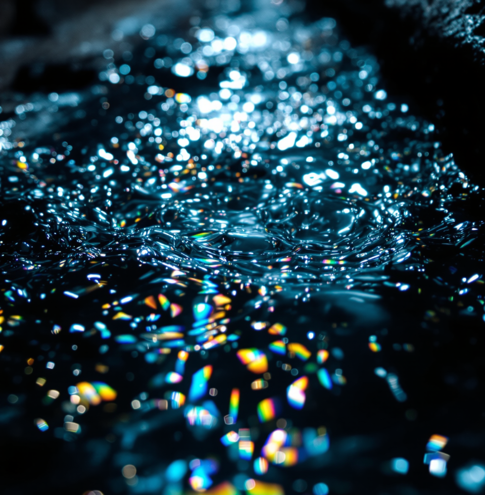 That feeling when you're just deep in the flow of your work, completely absorbed, and then you catch a glimpse of something beautiful in the water, like a tiny rainbow shimmering through... makes all the long hours feel so worth it.