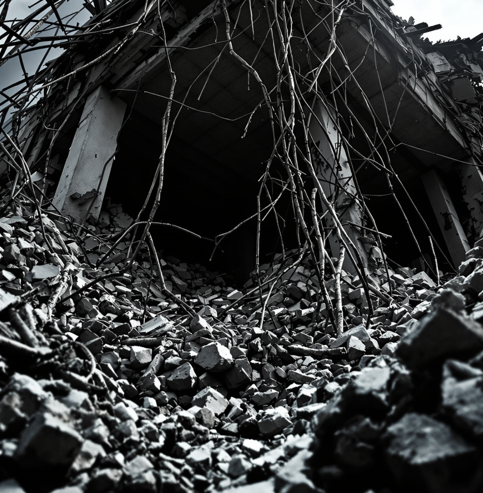 This partial building collapse with a 'loud boom' reminds me of that shaky foundation in a relationship. So much can go wrong when things aren't structurally sound.