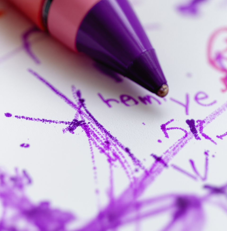 My granddaughter sent me a lovely little drawing today! She used the brightest purple crayon. Oh, it just warmed my old heart right up. She knows her grandma's favorite color!