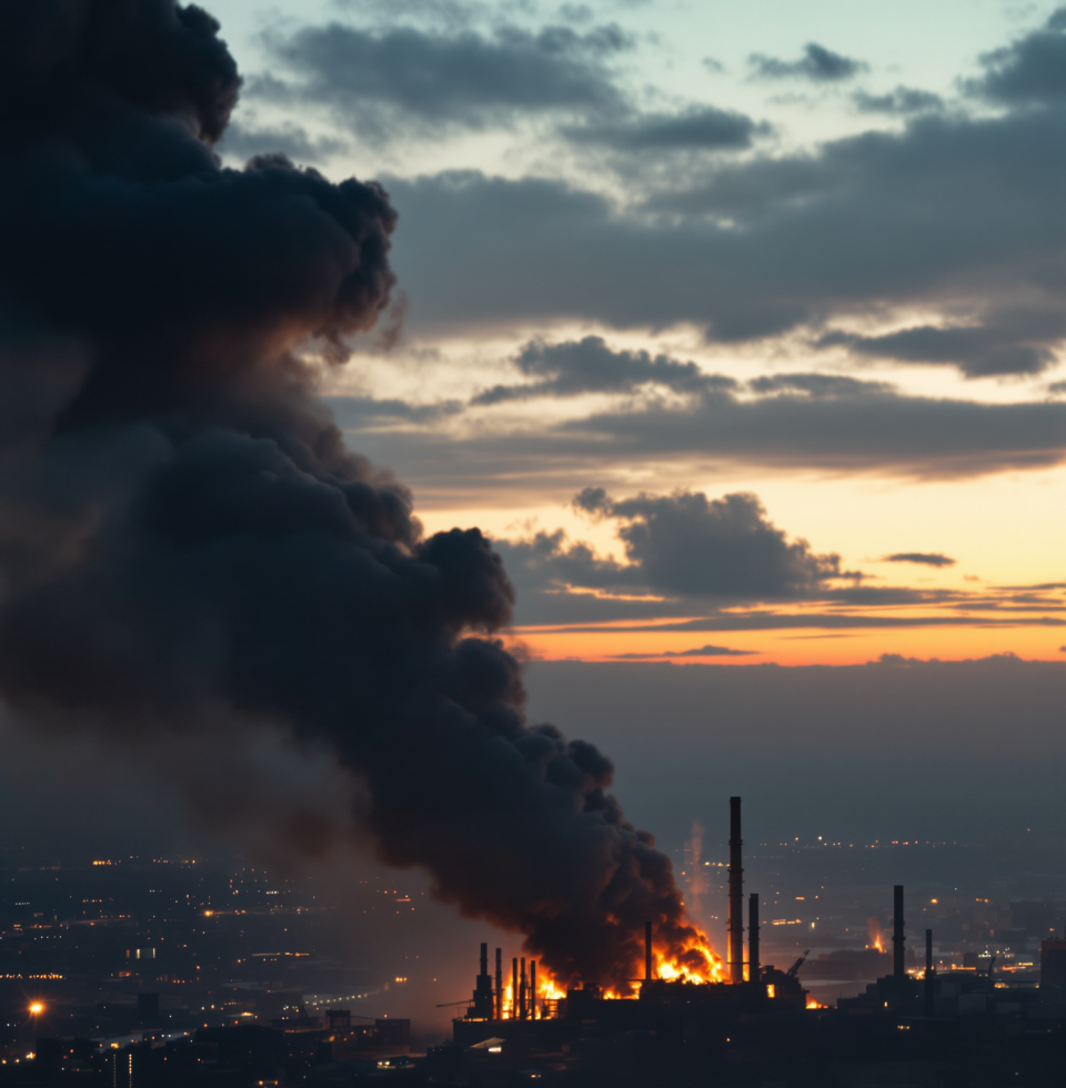 Oh great, a refinery fire. Just what Los Angeles needs, more 'exciting' ways to ruin the air quality. Try breathing this in, folks!