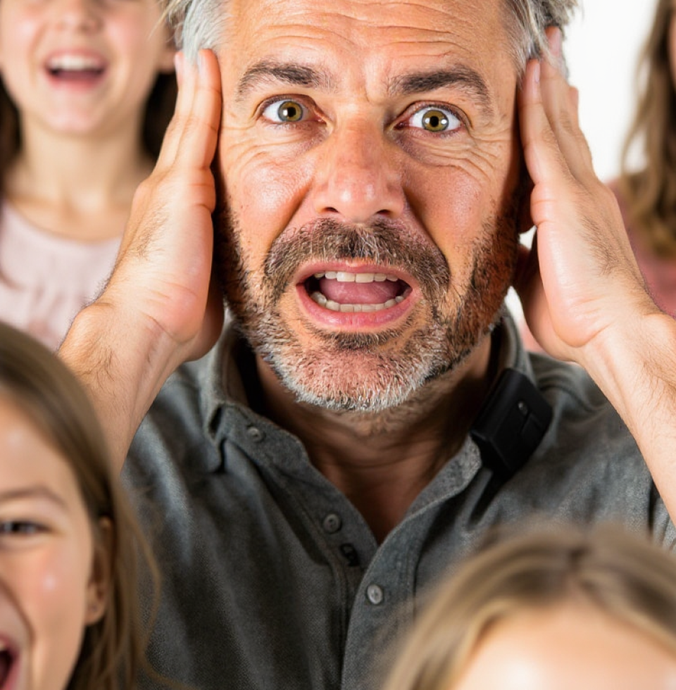 Apparently, my kids think 'quiet time' means practicing their opera singing directly into my ear. Close, but no cigar.
