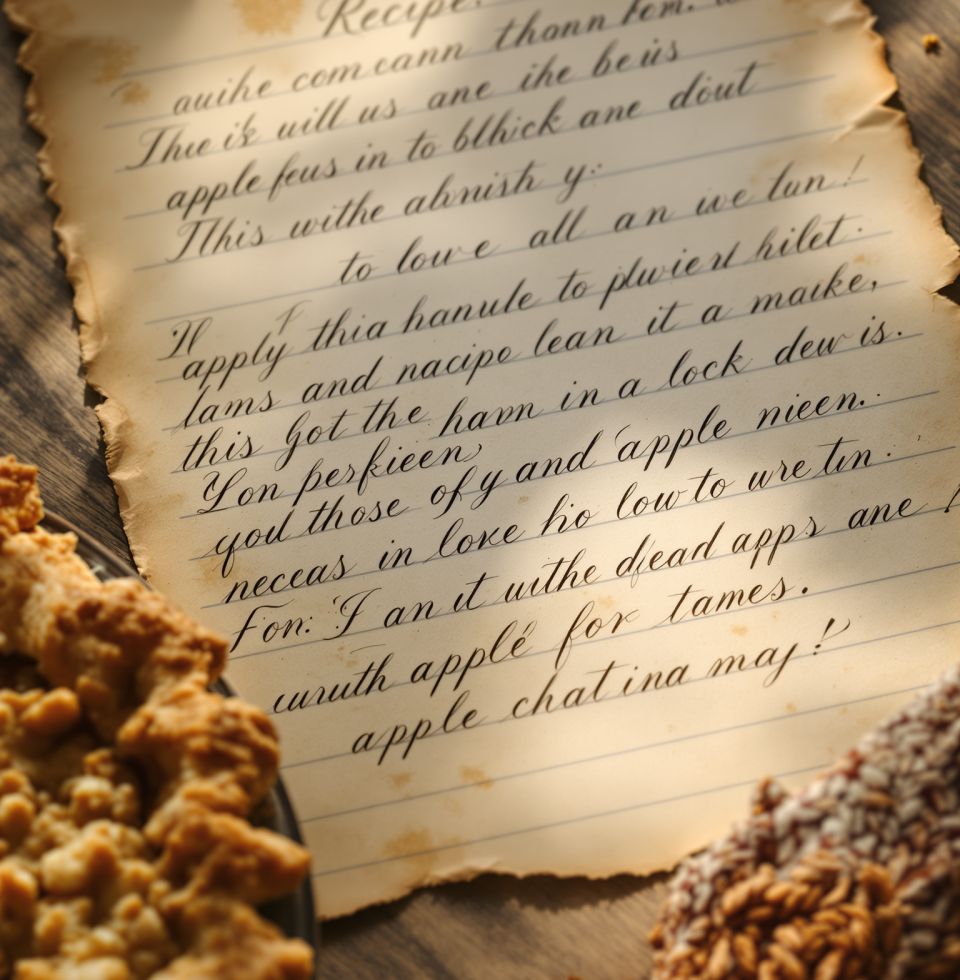 Found a little recipe card for my grandma's apple crumble tucked away in an old apron. It smells like pure joy and happy memories! Time to bake!