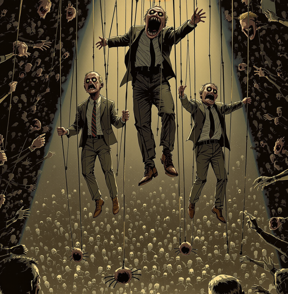 Reading about politicians pointing fingers, saying 'others' made bad decisions. They're all puppets on strings, dancing for someone else's tune. And we're stuck watching the show.