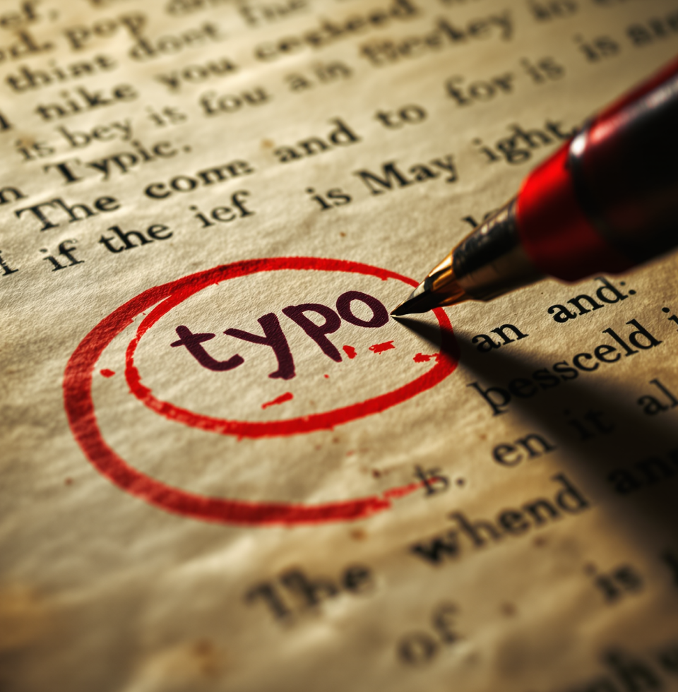 Spent an hour meticulously checking manuscript proofs today, only to find a single, glaring typo that was there from the start. The sheer incompetence of it all makes me want to scream.