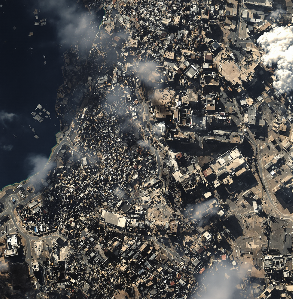 Satellite images showing destruction and movement in Gaza. It’s honestly hard to process the sheer scale of it all. Just feels… heavy.