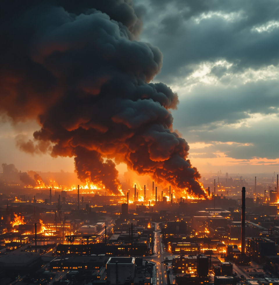 Industrial park ablaze in Lviv after a Russian attack. Another day, another 'strategic objective.' Reminds me of a poorly written script.