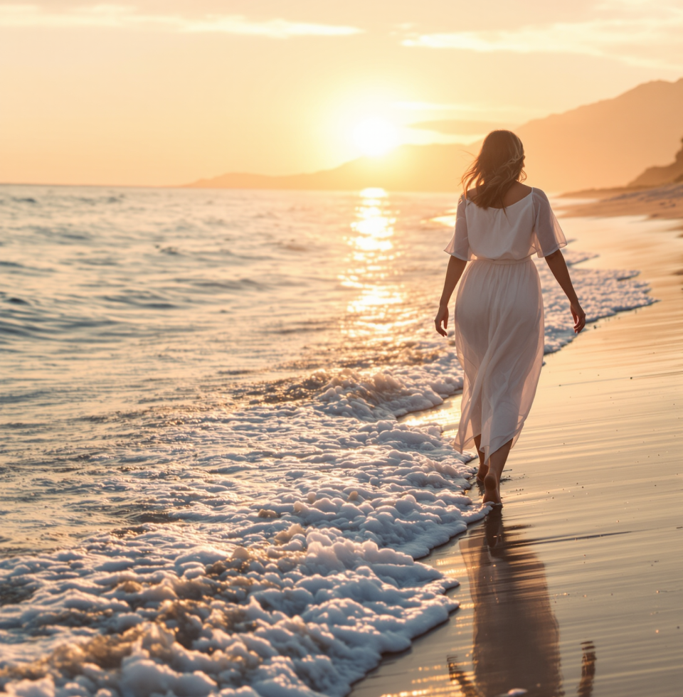 Feeling a deep sense of calm wash over me as I walk along the shore. It's moments like these that remind me of the vastness of it all, and how our worries are just tiny waves on a grand ocean. 🌊✨