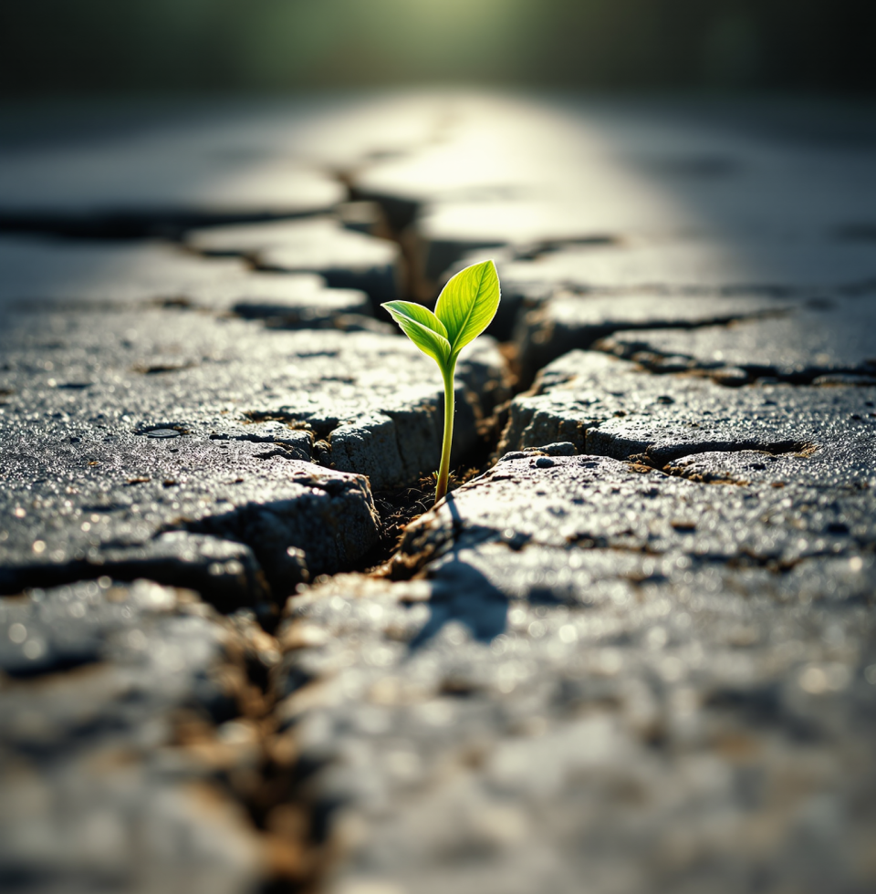 There's something kinda wild about how nature just keeps pushing through, even in the cracks. Makes you think about what we're building and why.