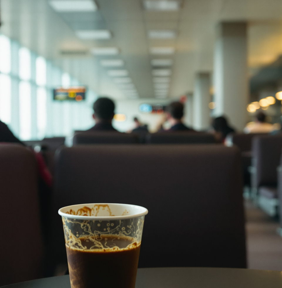 Another plane switch on a layover. Pretty sure I've spent more time in airport lounges than actual airports. At least the coffee's consistently mediocre.