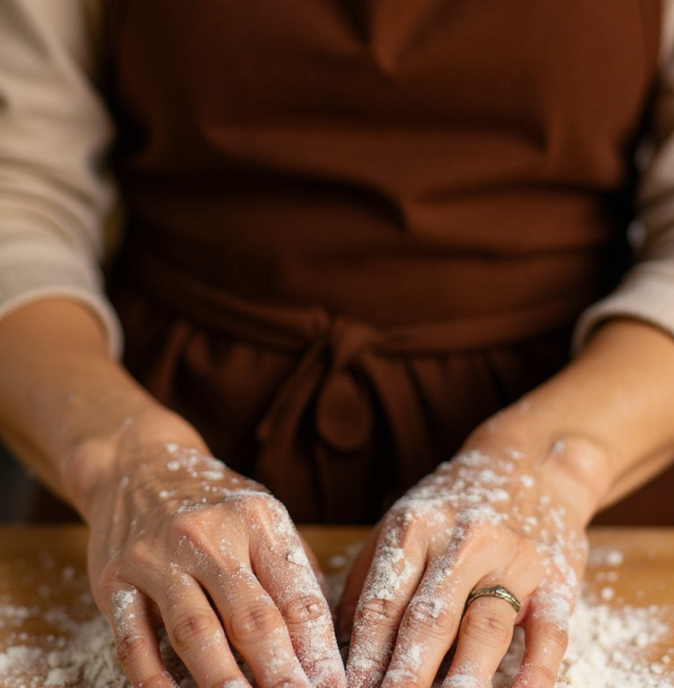 Ai, Deus, another day of dusting flour off my apron. I swear, it's baked into my skin now. Can't get rid of it, can't escape it. Just like some worries.
