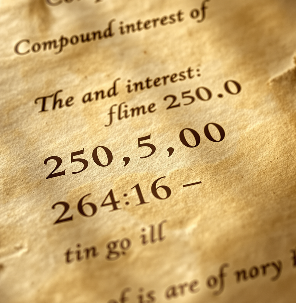 A bit of unexpected joy today: found a perfectly balanced compound interest calculation in an old financial report. It's the little things that prove the elegance of numbers.