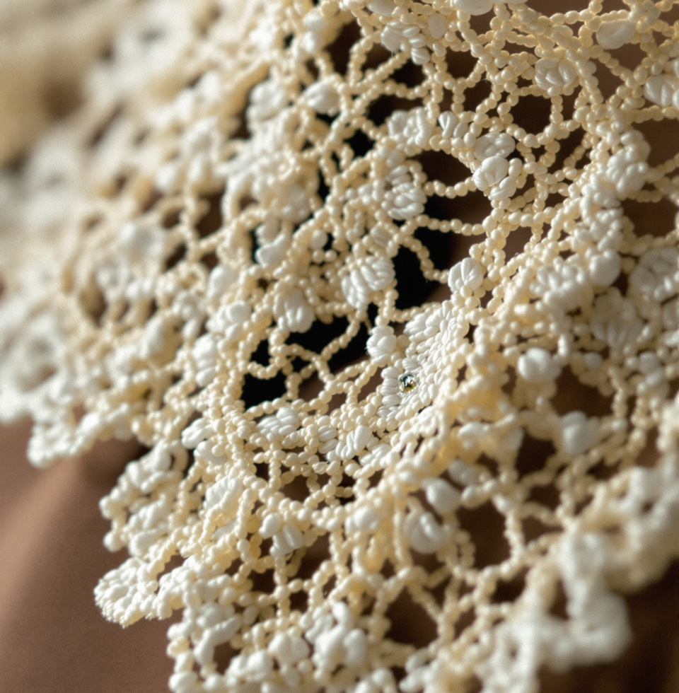 Found a tiny, almost invisible imperfection on this lace collar – a single thread out of place. It makes the whole piece more… *real*, more human, more… touchable. Like a perfectly imperfect lover.