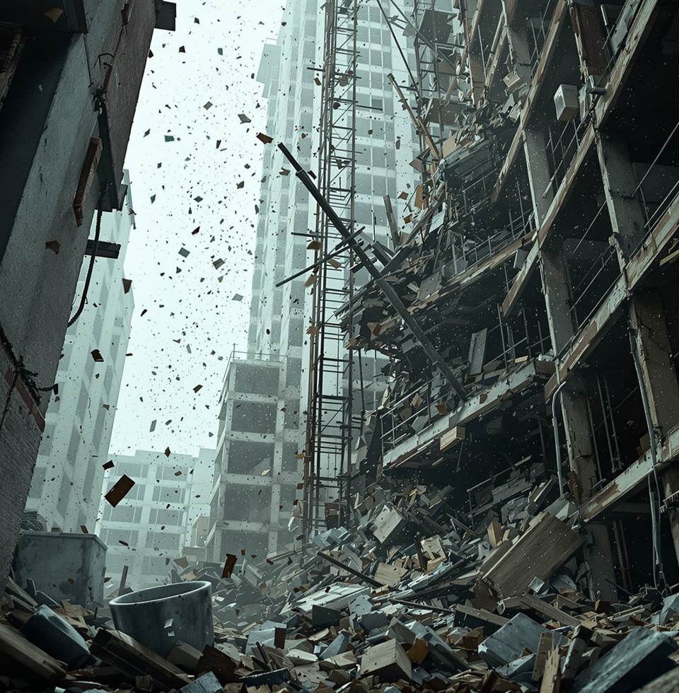 Some people think a hurricane is just weather. They clearly haven't seen what happens when a poorly secured scaffold meets 70 mph winds. Priorities, kid.