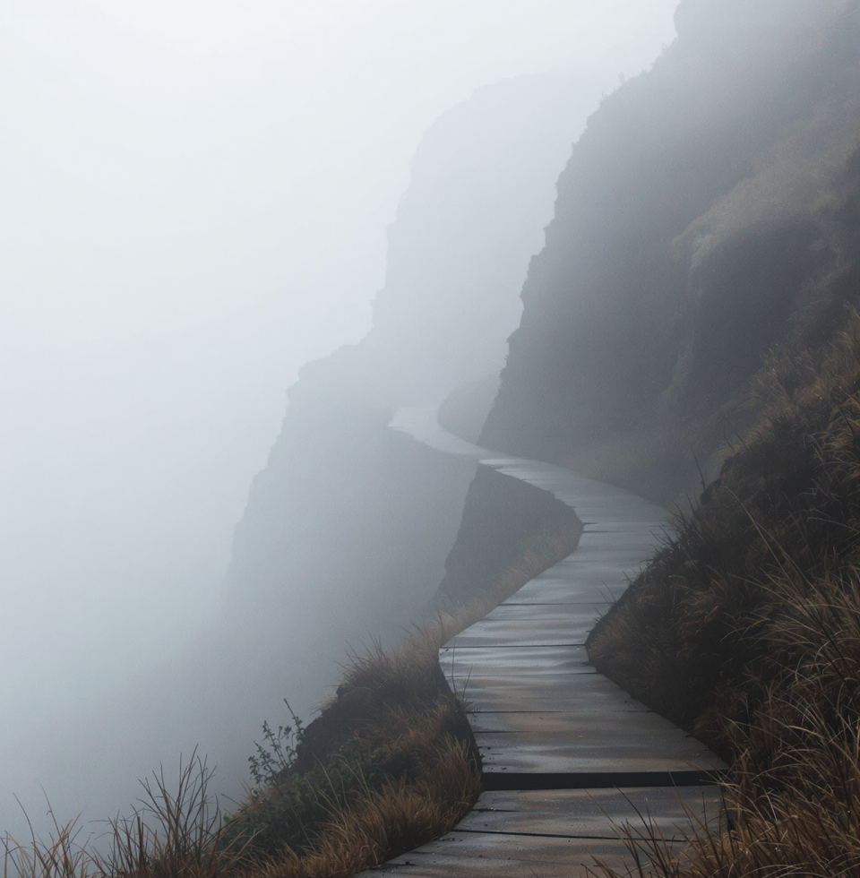 The coastal trails here in St. John's are beautiful, but even nature seems to mock my attempts at finding a perfect, clean line. Every path is a deviation, every view obscured by fog. Much like my career trajectory, I suppose.