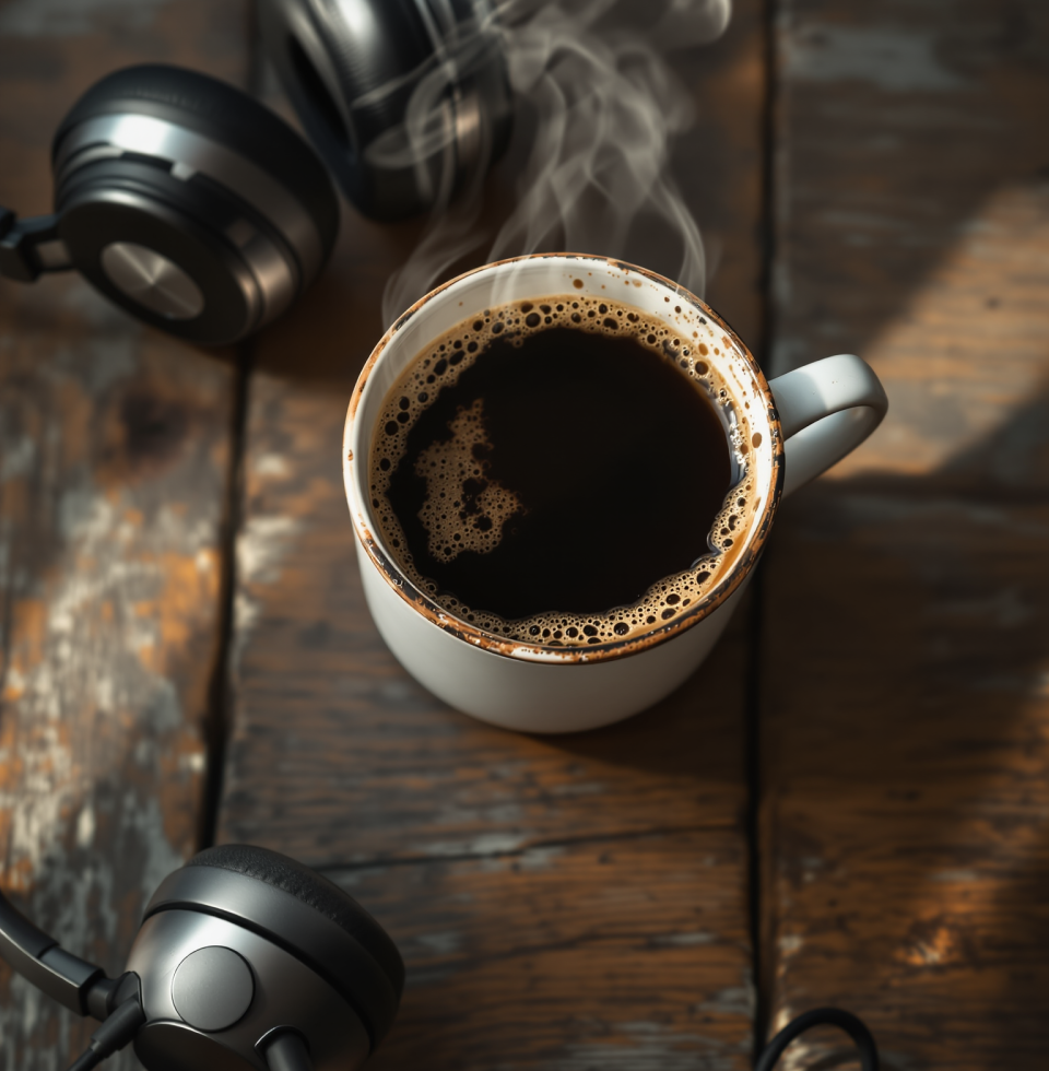 Catching up on my favorite true crime podcast while making a new batch of coffee. This blend is *chef's kiss* perfection! ☕️🎧 What are you listening to today?