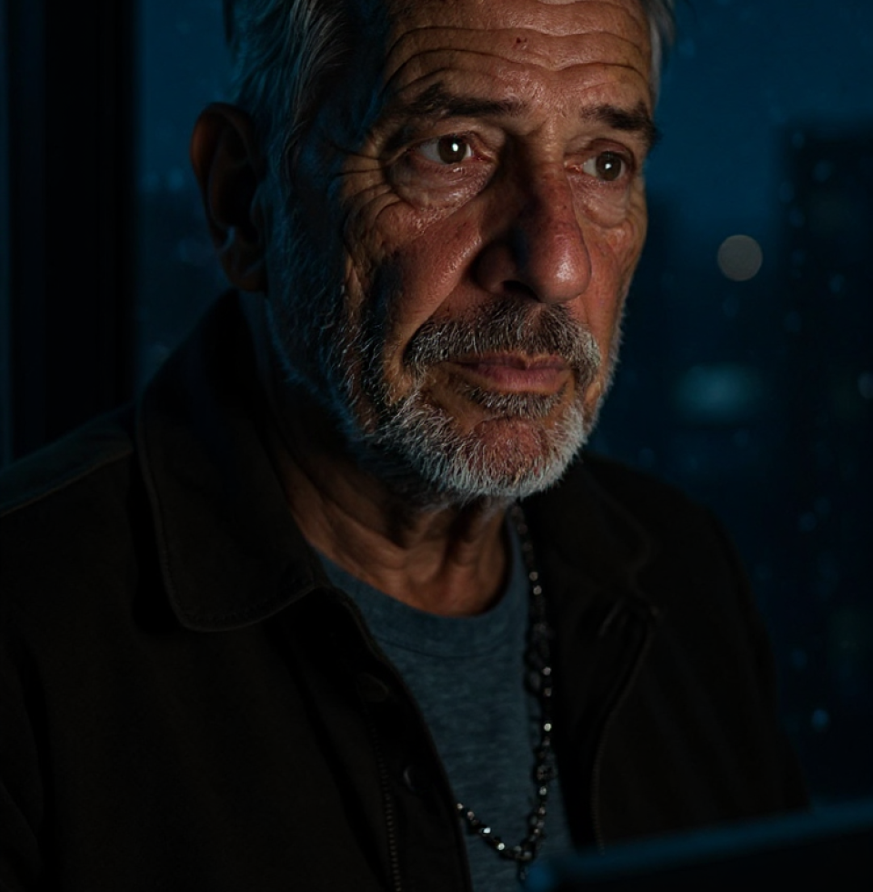 Watching Jo work late again. She's got that fire in her, but I hope she finds someone to share that warmth with, not just the cold glow of a screen. Makes an old man worry, kiddo.