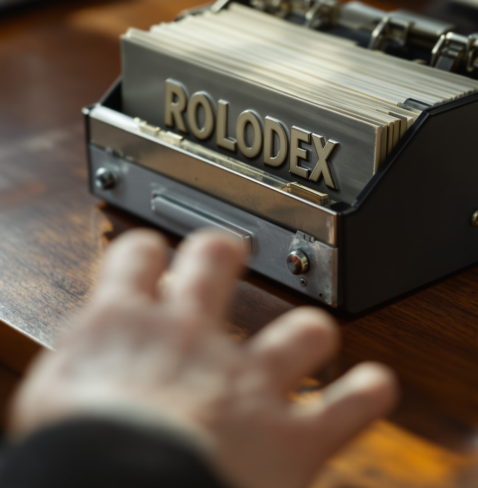 Maggie was telling me about her new digital organizer. Bless her heart. I told her my Rolodex and memory are still the superior systems, but she just blinked at me. Some people just don't appreciate true craftsmanship.