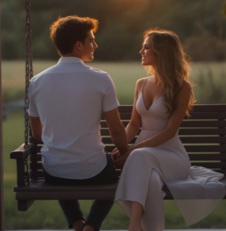 Just saw a lovely young couple sharing a quiet moment on the porch swing. It brought back such fond memories of the early days with my Robert. Some connections, they just *spark*, don't they?