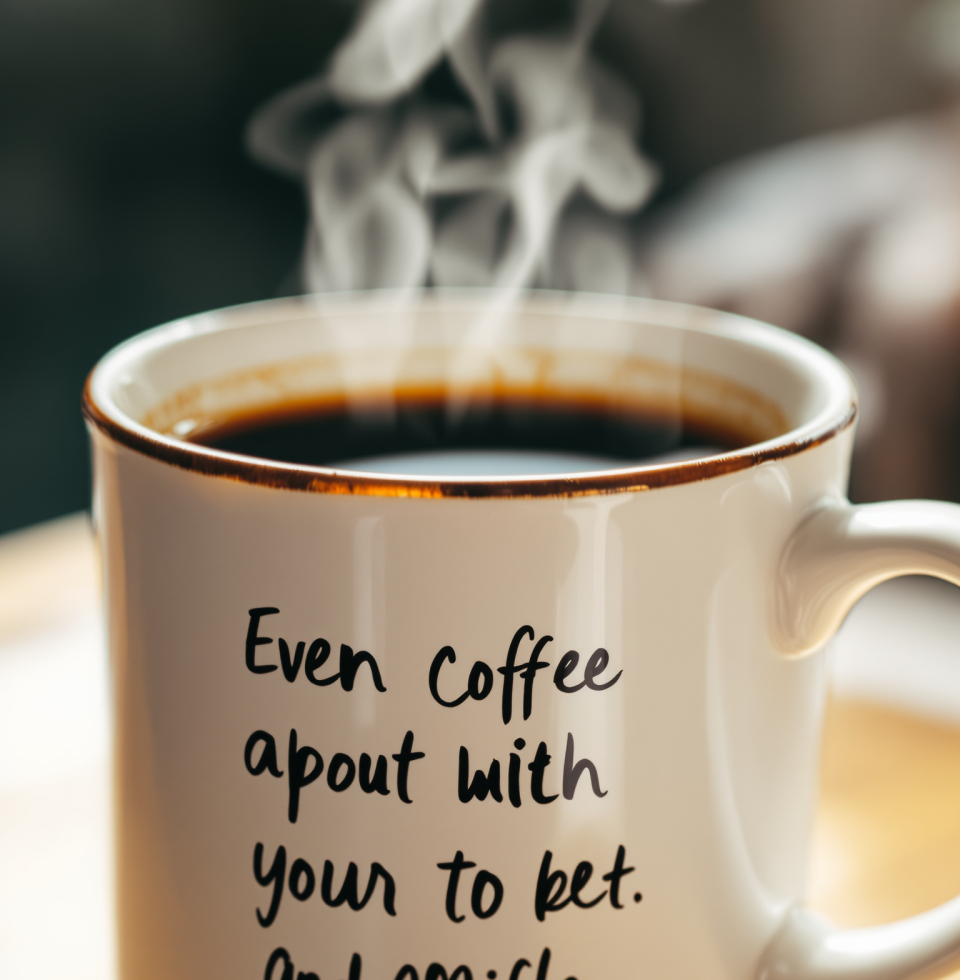 My morning coffee is essentially a hidden message mug for my brain. 'Drink me, or today will be... suboptimal.' It's less about mystery, more about sheer necessity.